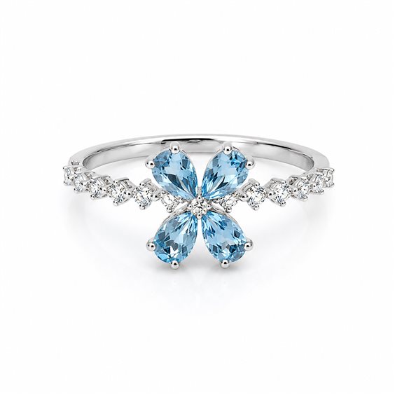 Anneau Recarlo Femme in Or Acquamarina 0.77 Ct XD 256/BAQ - XD 256/BAQ